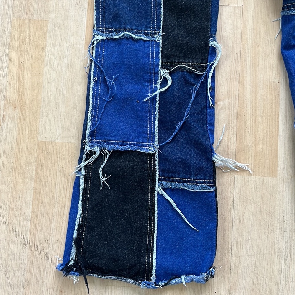 Shein Patchwork Jeans Exposed Button Fly, Like Ne… - image 3